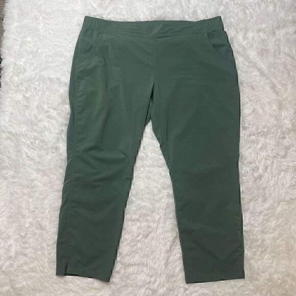 Eddie Bauer Womens Slim Ankle Hiking Traveler Pants Sz XXL Green Stretch Lightwe - Picture 3 of 11
